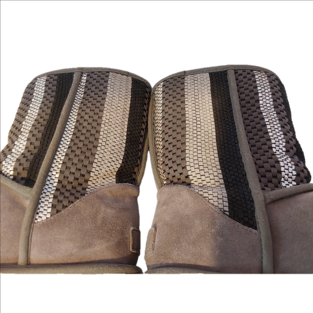 UGG Women's US 8 Woven Weave Suede Charcoal Gray Classic Short Boots 1010551 - Picture 11 of 13